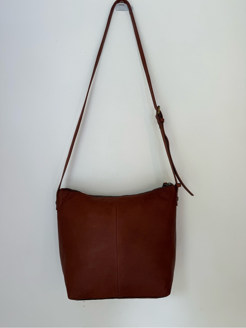 American Leather Co Brown Leather Crossbody Bag Adjustable Strap - Picture 2 of 10